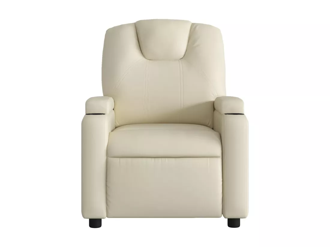 Fauteuil inclinable de massage Crème Similicuir