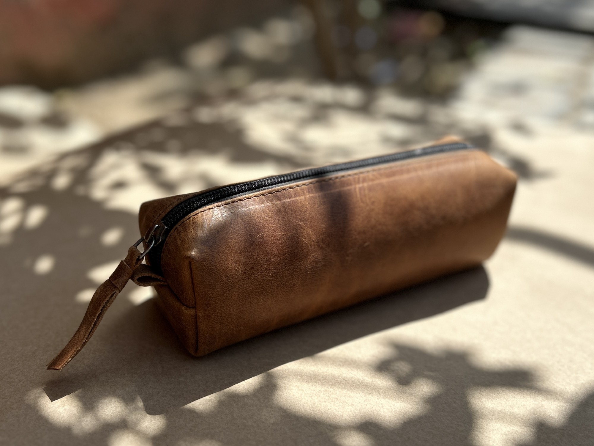 Stifteetui aus Leder, braun, B 20 cm, H 6 cm, T 6 cm günstig bestellen