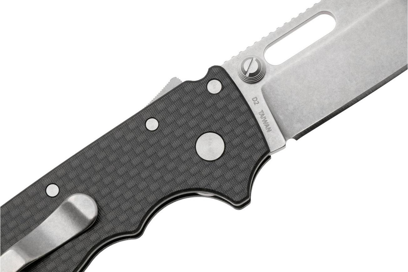 Demko AD20.5 Shark-Lock, Stonewashed D2 Clip Point, 205-D2-CFCP, Carbon Fiber zakmes