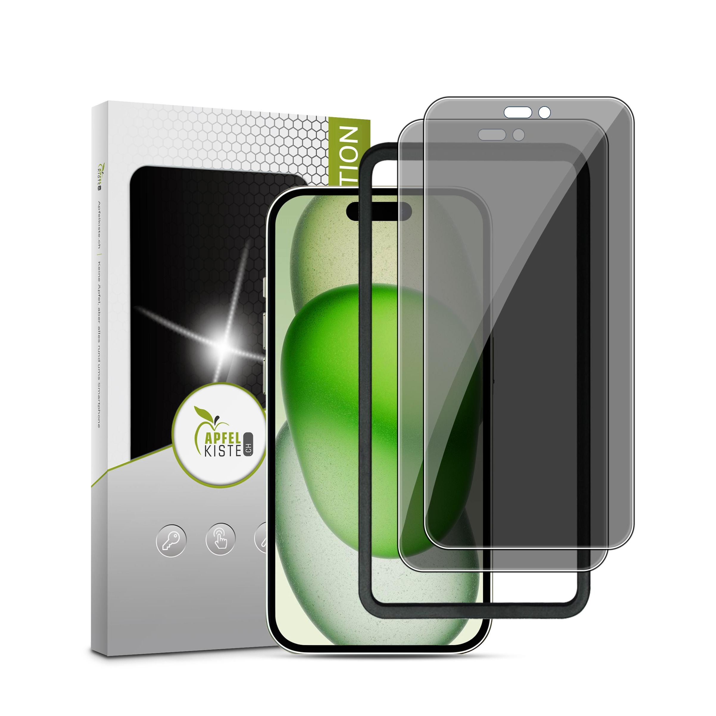 (2er Set) iPhone Air Privacy Panzer Glas Display   Montagerahmen Case Friendly
