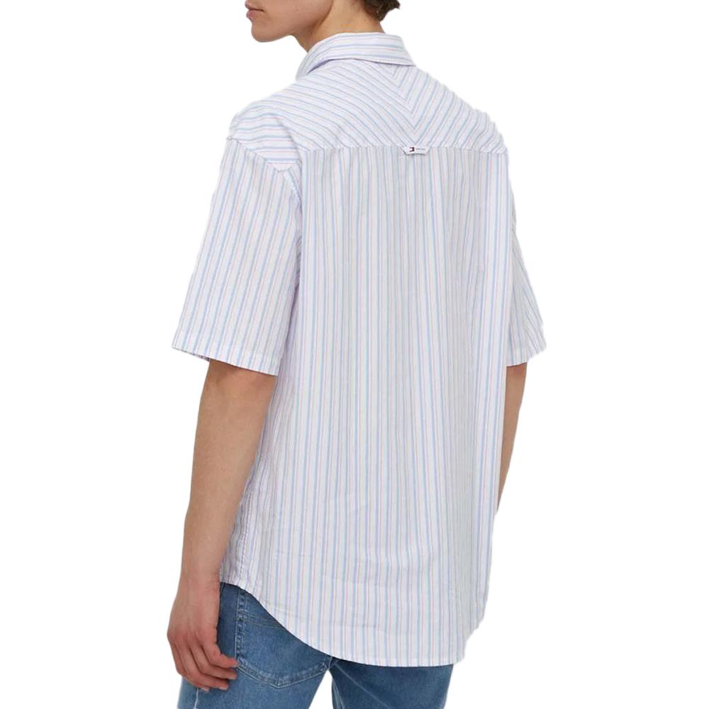 Tommy Hilfiger Chemise Blanche/Bleu/Rouge Homme Tommy Hilfiger Stripe Luxe
