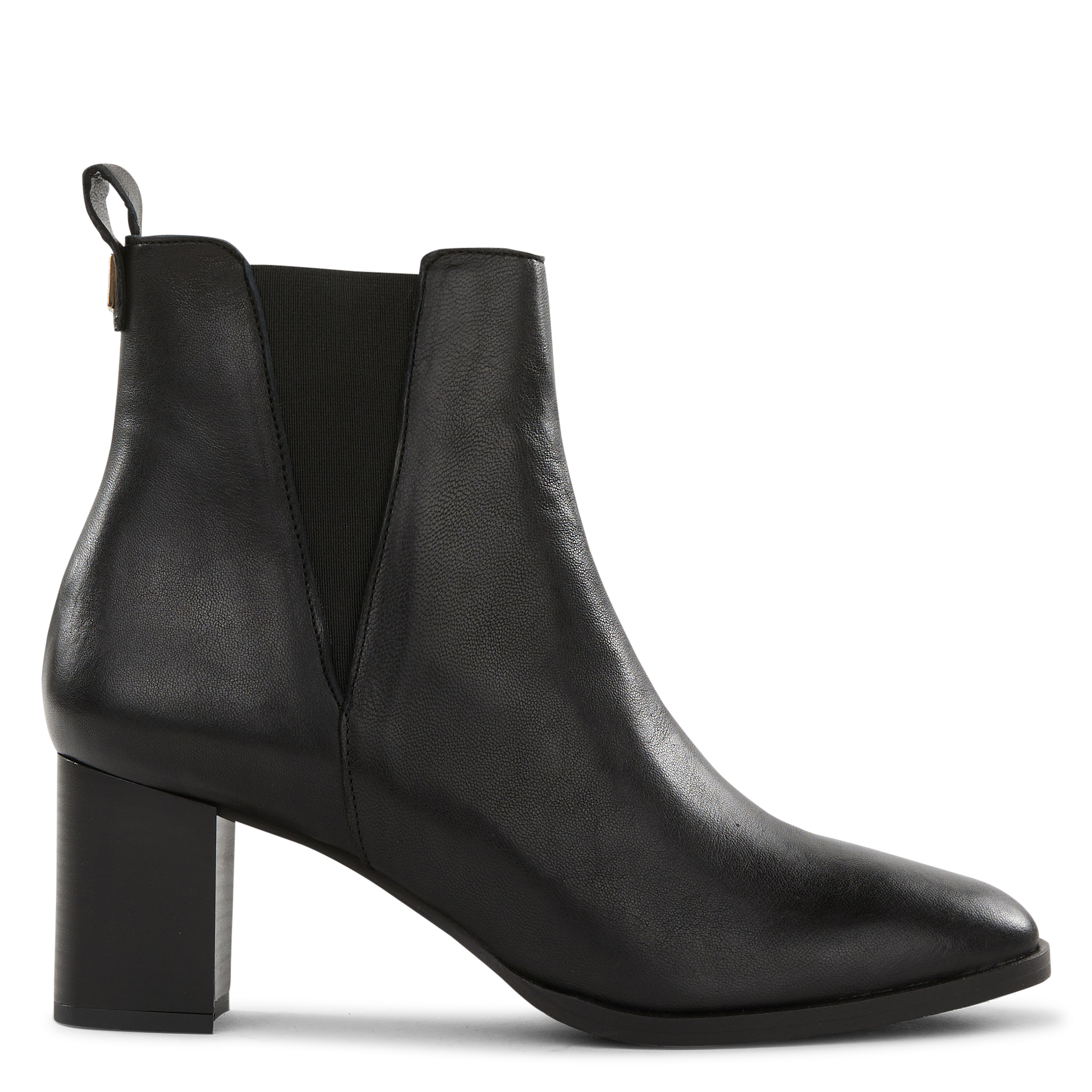 JINGA - Bottines à talons en cuir | Noir