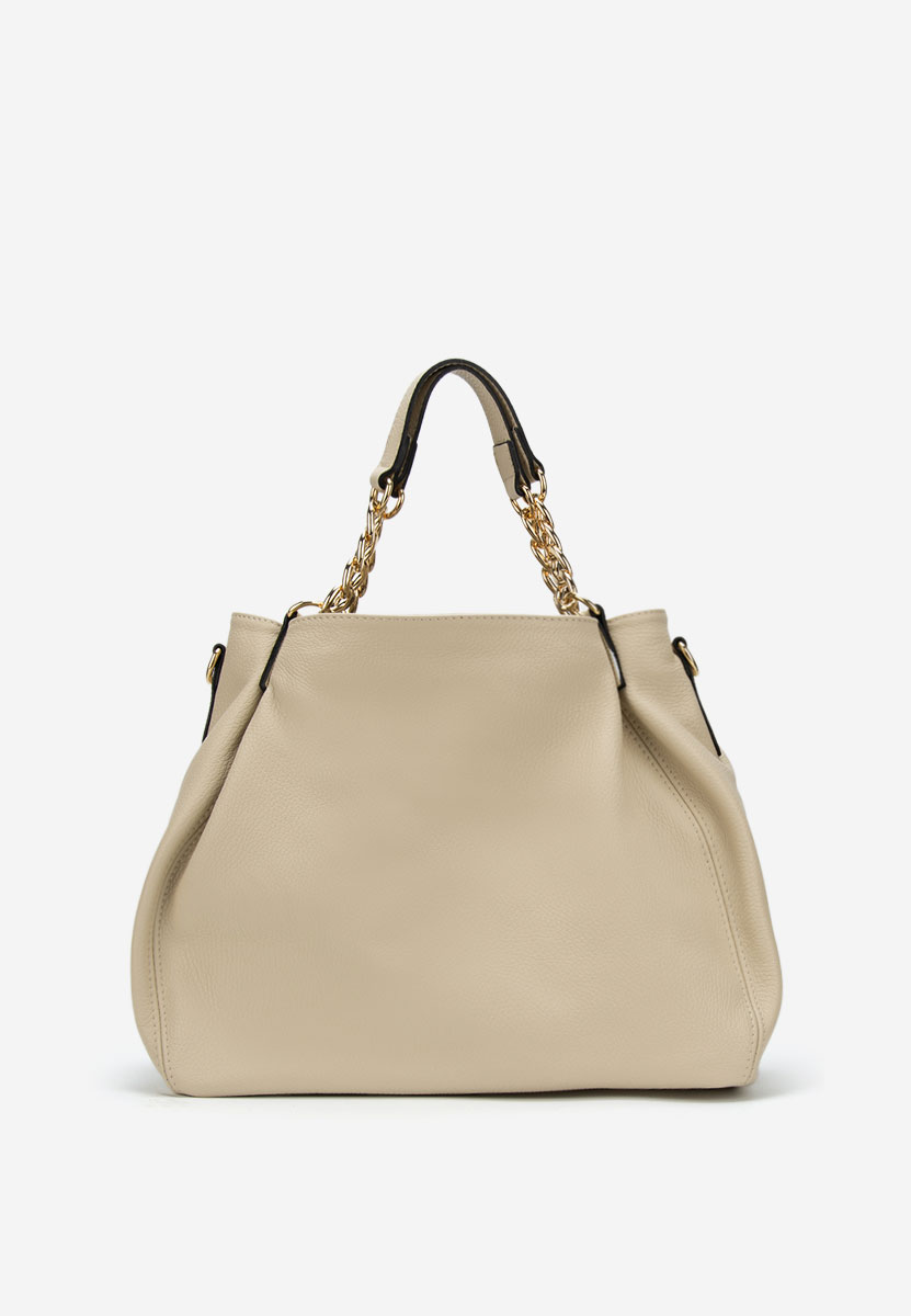 Sac en cuir naturel beige Kiaya