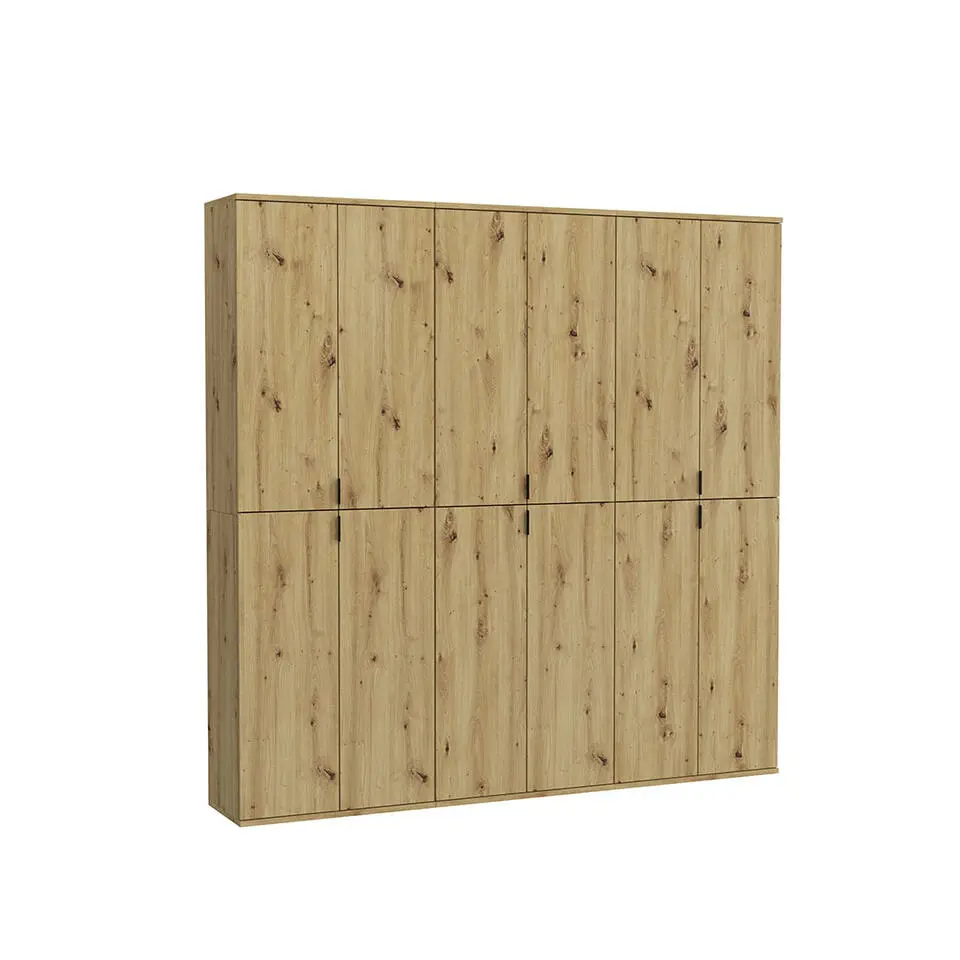 Hioshop ProjektX kledingkast- 12 deuren eiken decor