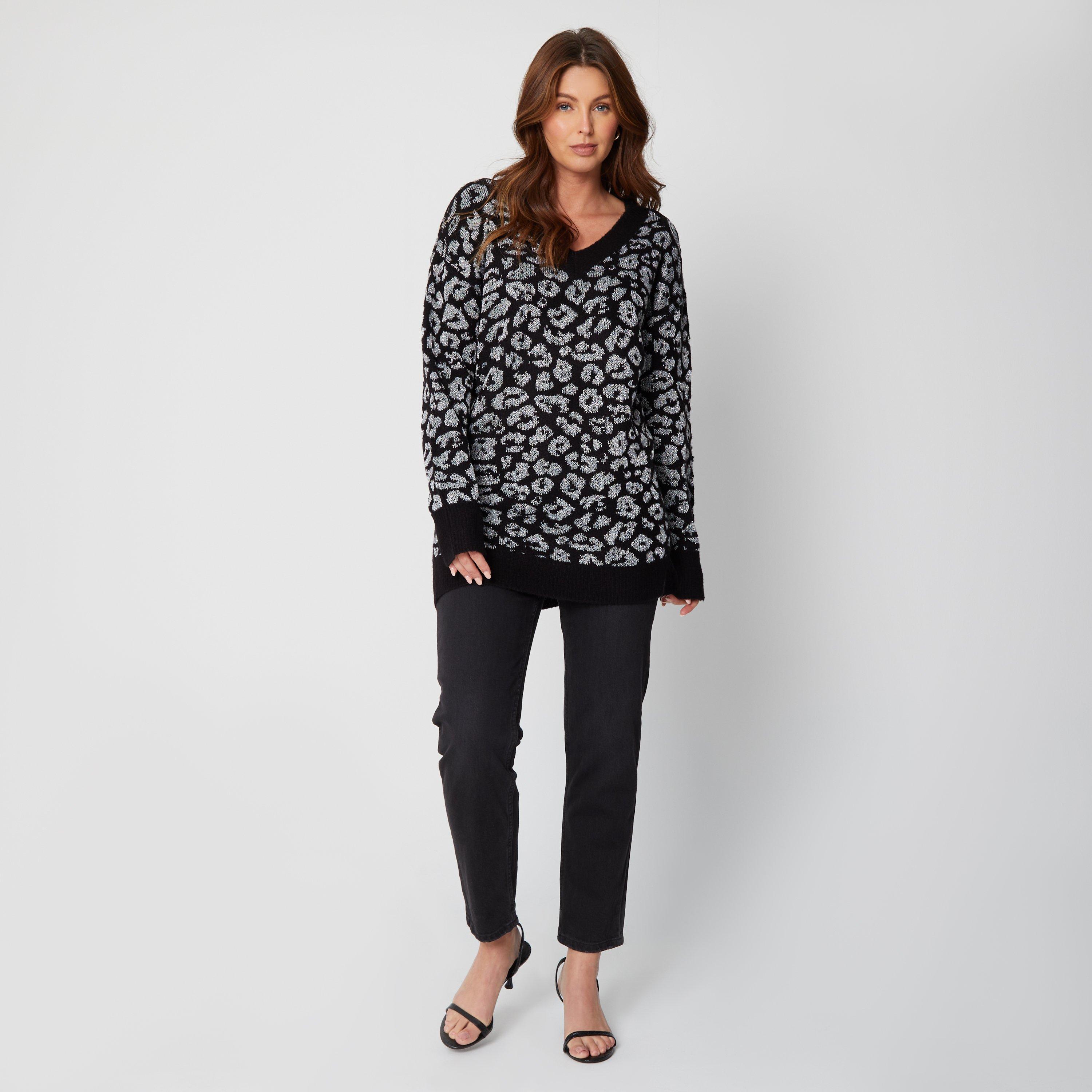 Be You Ladies Brushed Animal Print Jumper