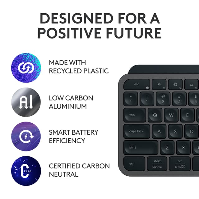 Logitech MX Keys S trådløst tastatur med håndledsstøtte (graphite)