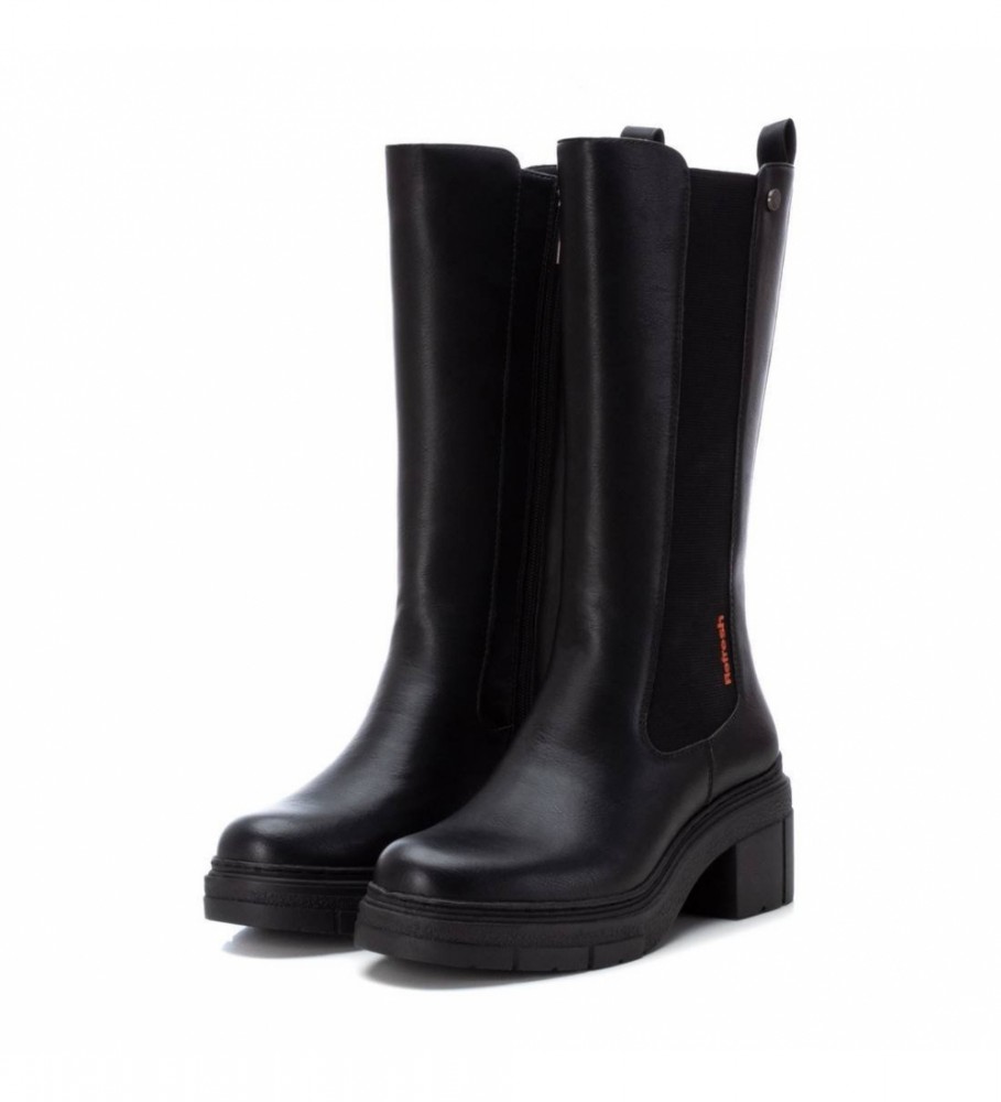 Botas casuais Refresh pretas - Salto de 6 cm -