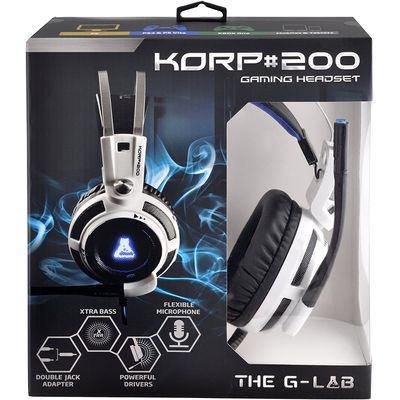 THE G-LAB KORP200 - Casque gamer filaire avec micro - noir/gris