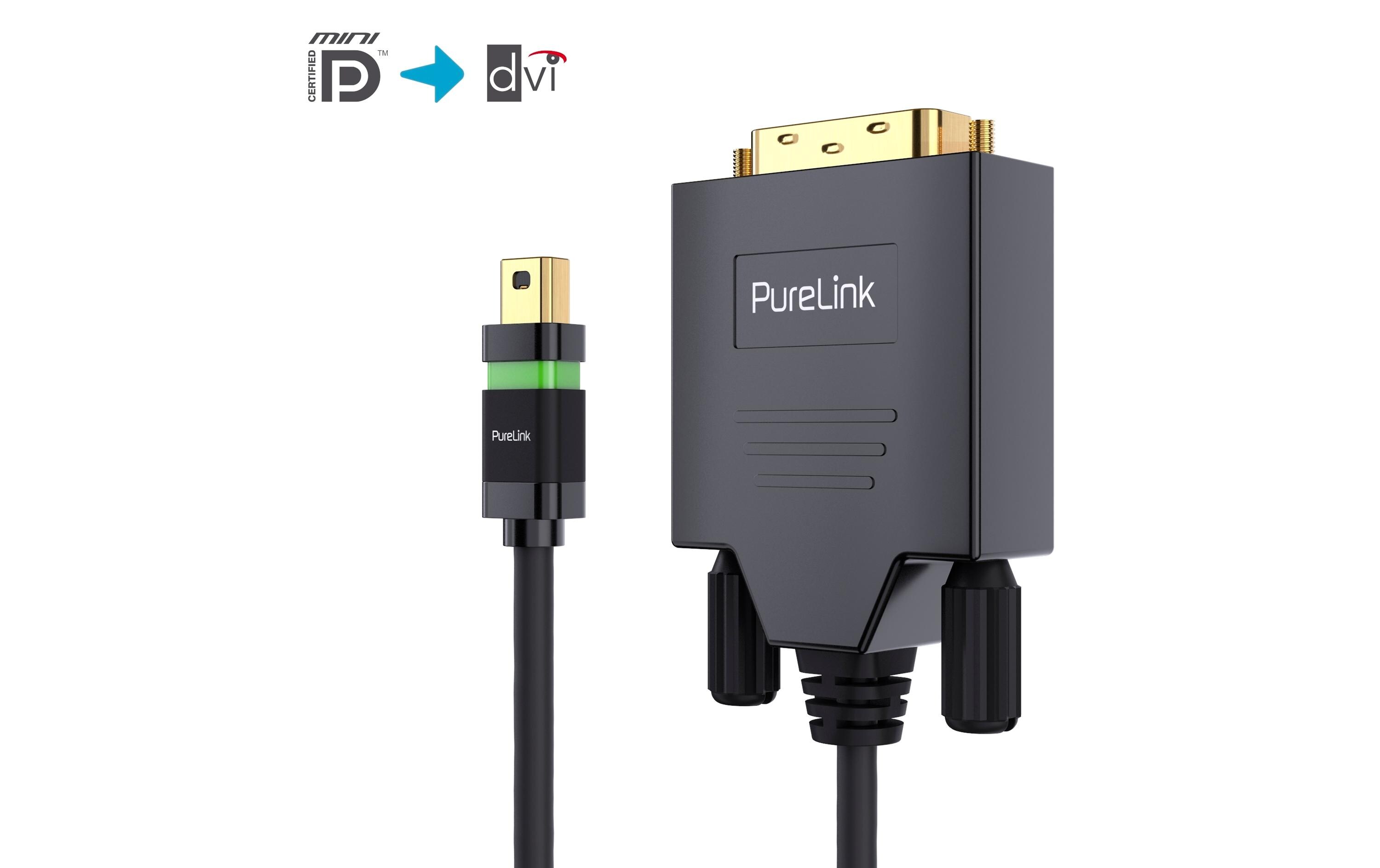 Kabel ULS Zert. 2K High Speed Mini-DisplayPort - DVI-D, 1 mZertifiziertes 2K High Speed mini DisplayPort / DVI Kabel