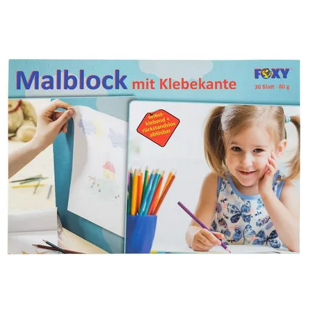 Idena Malblock A4 mit Klebekante, 30 Blatt