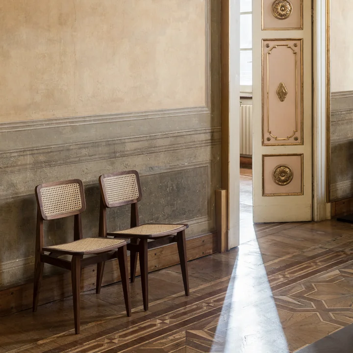 Gubi - C-Chair Dining Chair, All French Cane, Eiche geölt