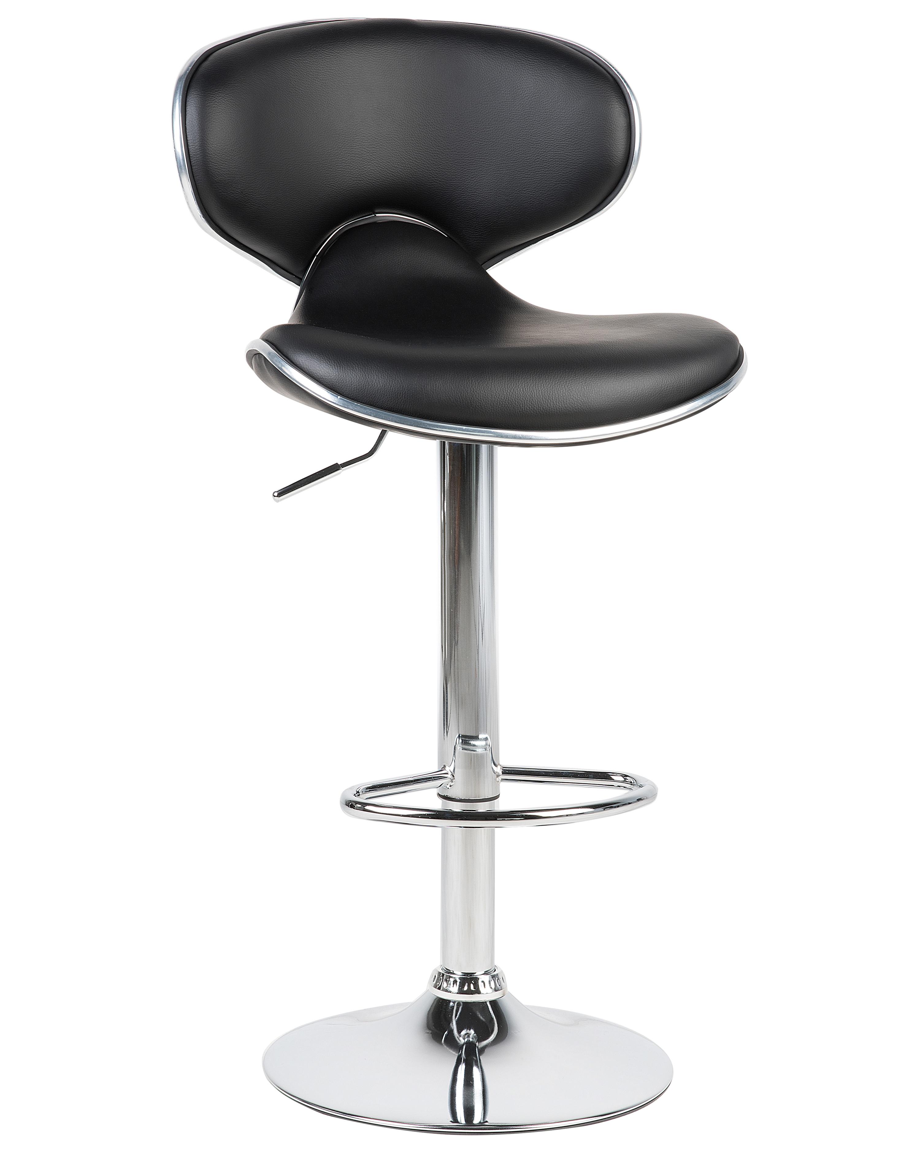 Set van 2 barstoelen CONWAY Kunstleer draaibaar Zwart