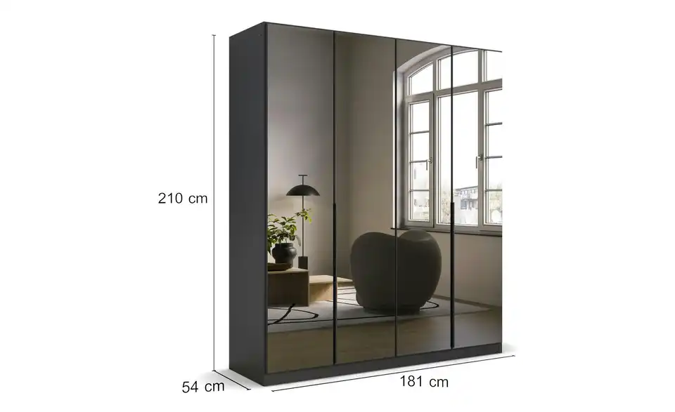 Drehtürenschrank Skyla Grau 181 cm