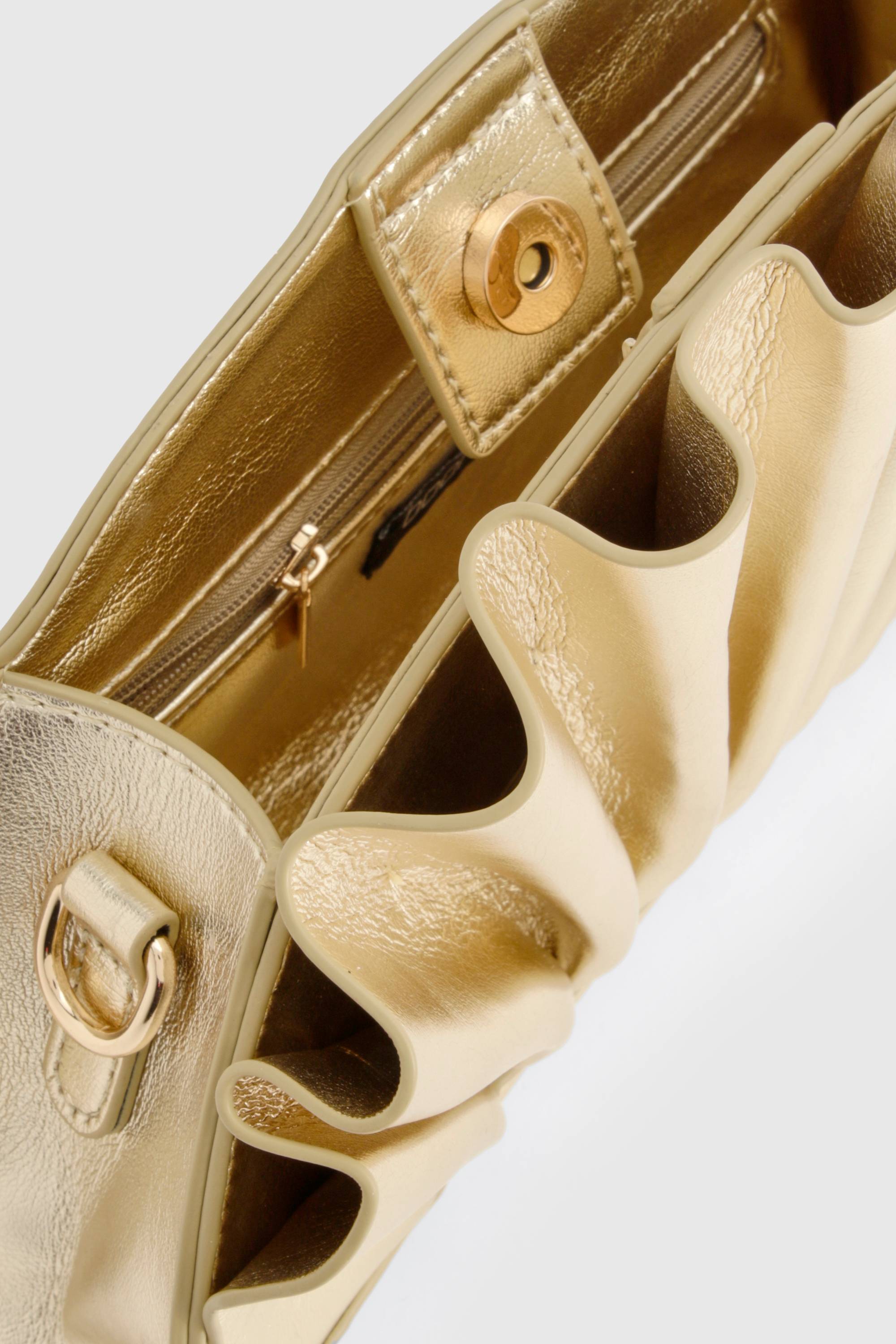 boohoo Pochette métallique à volants