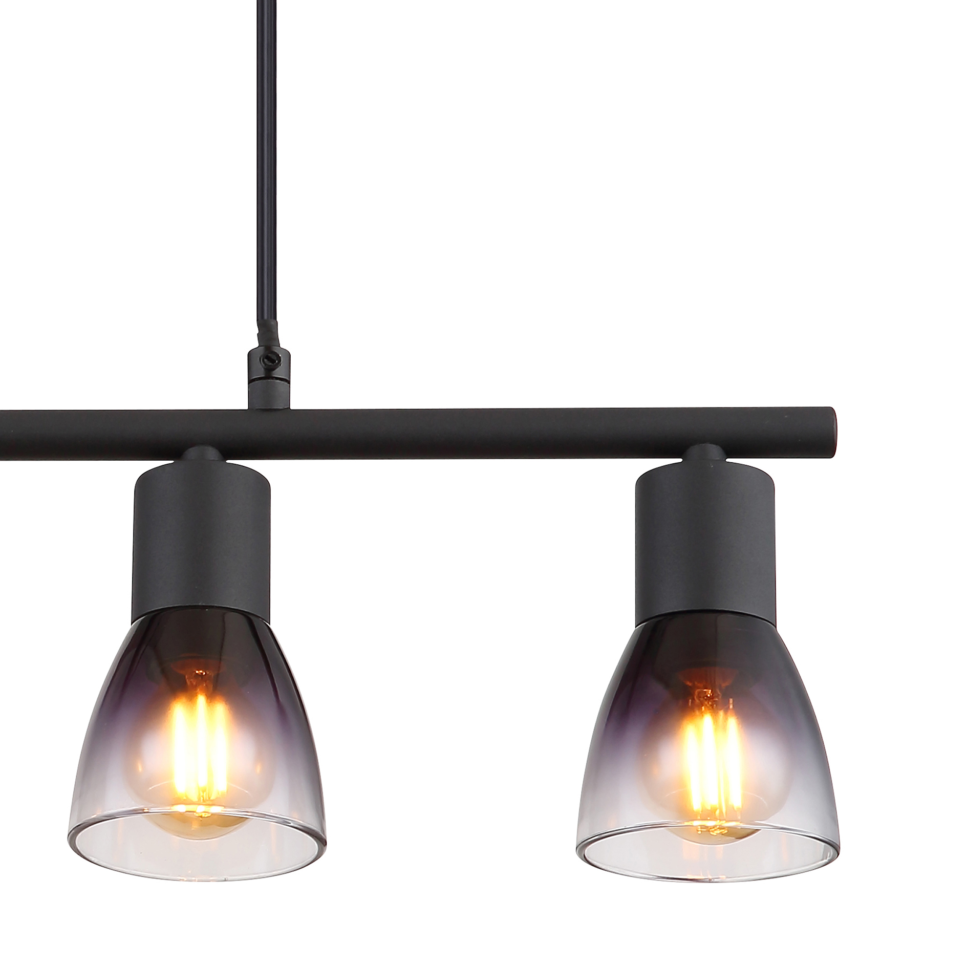 Pendelleuchte - schwarz matt - 4-flammig - 120 cm