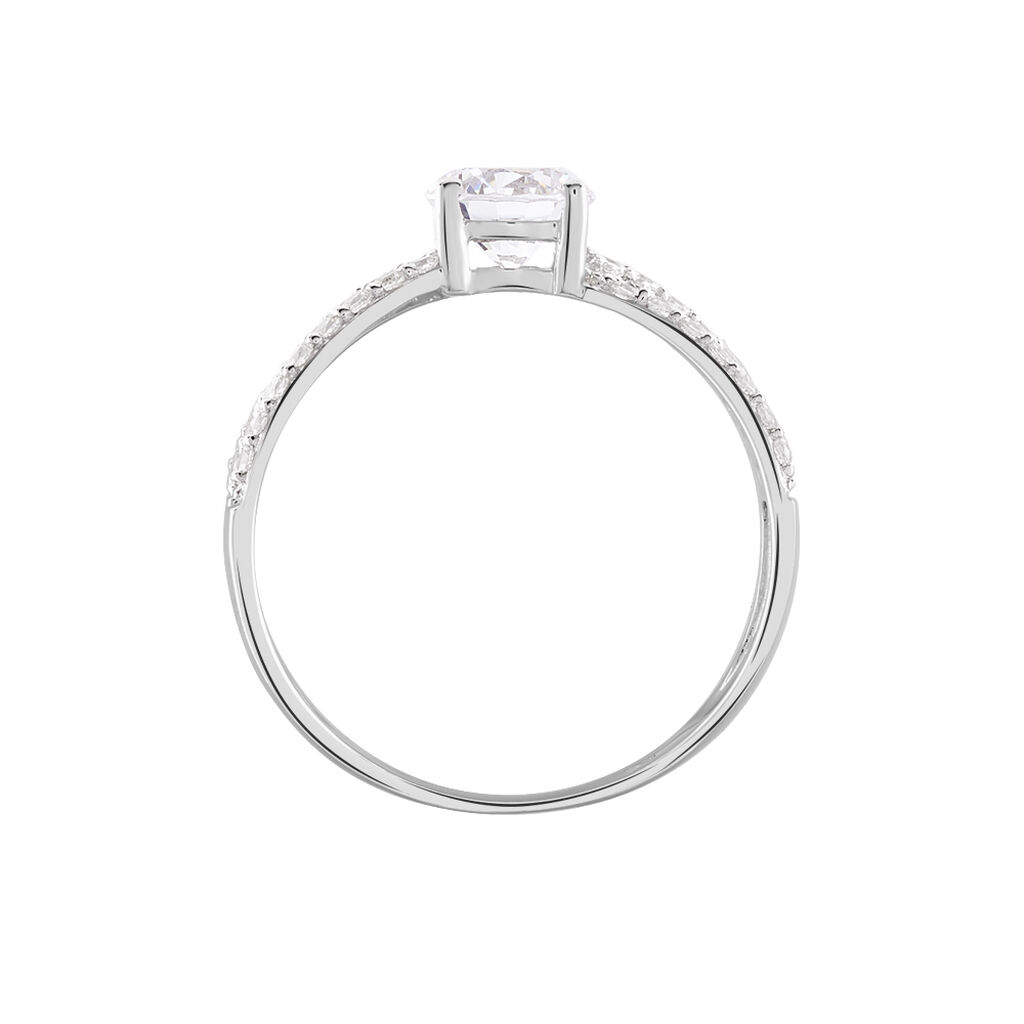 Bague Solitaire Arnalia Or Blanc Oxyde De Zirconium