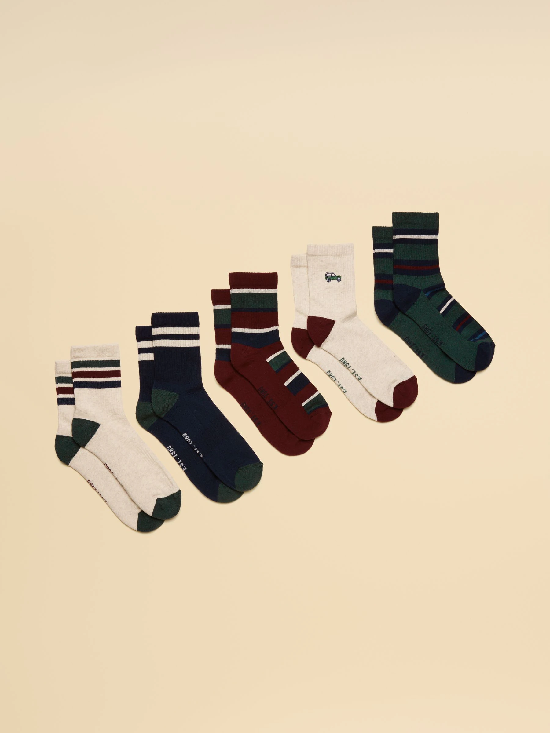 Joules Men's Volley Tennis Socks 5 Pack (size 7-12)