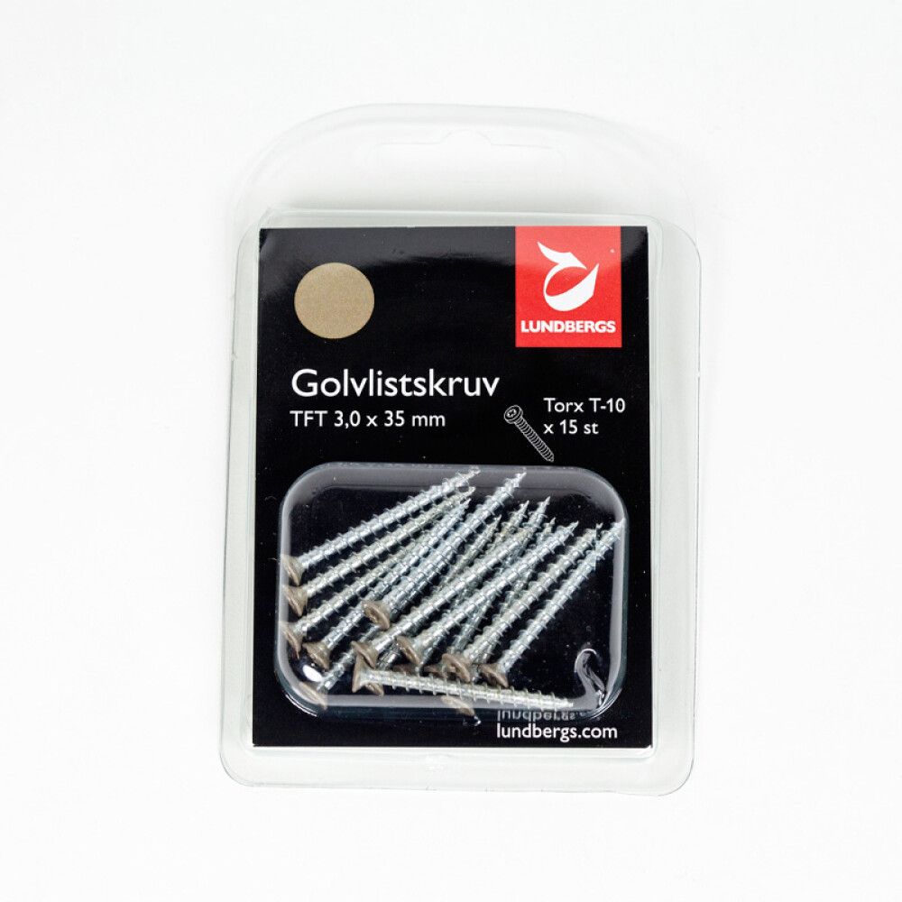 GULVLISTSKRUE LUNDBERGS 3,0X35MM 15STK/PK