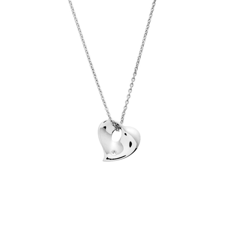 Collier Femme Coeur - Oxyde de zirconium - Argent 925 - Longueur : 42 cm