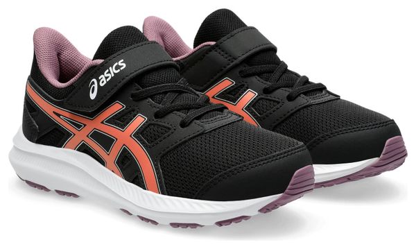 Chaussures Running Asics Jolt 4 PS Noir/Rose Enfant