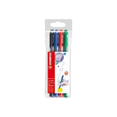 STABILO PointMax - 4 feutres d'écriture - pointe moyenne - couleurs assorties classiques