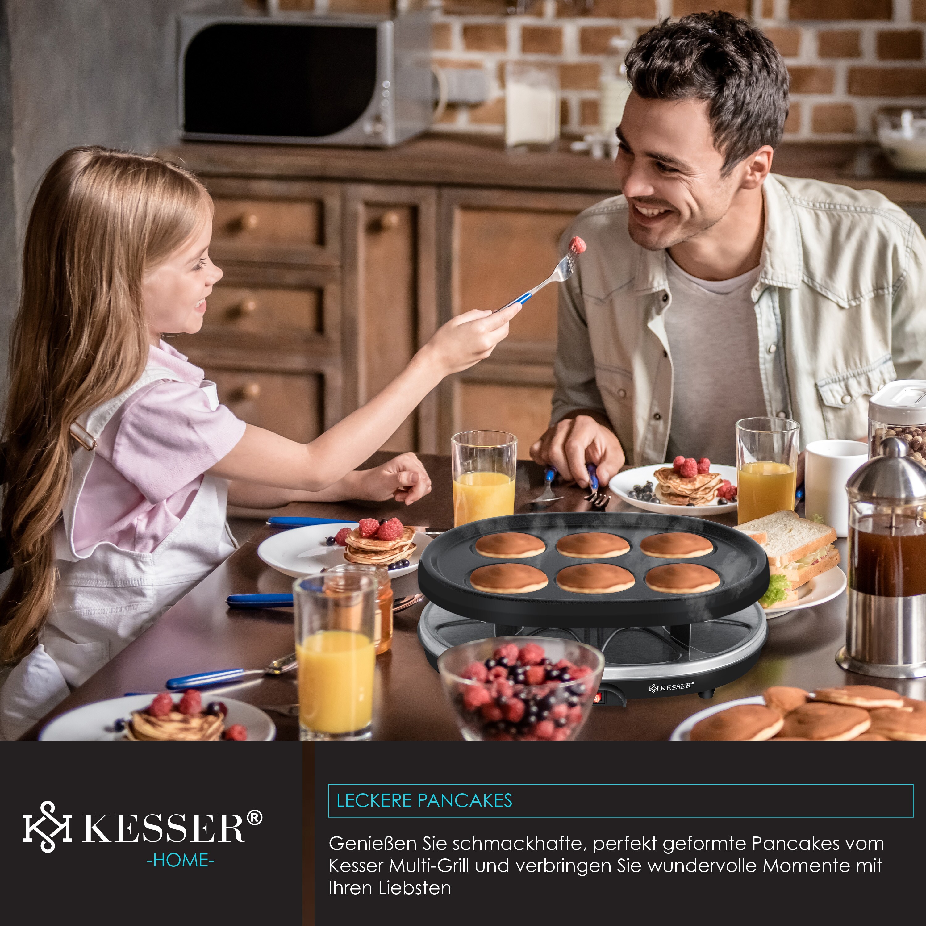 KESSER® Raclette Grill - Tischgrill, Partygrill Elektrogrill für 8 Personen , 8 Pfannen und Holzspatel