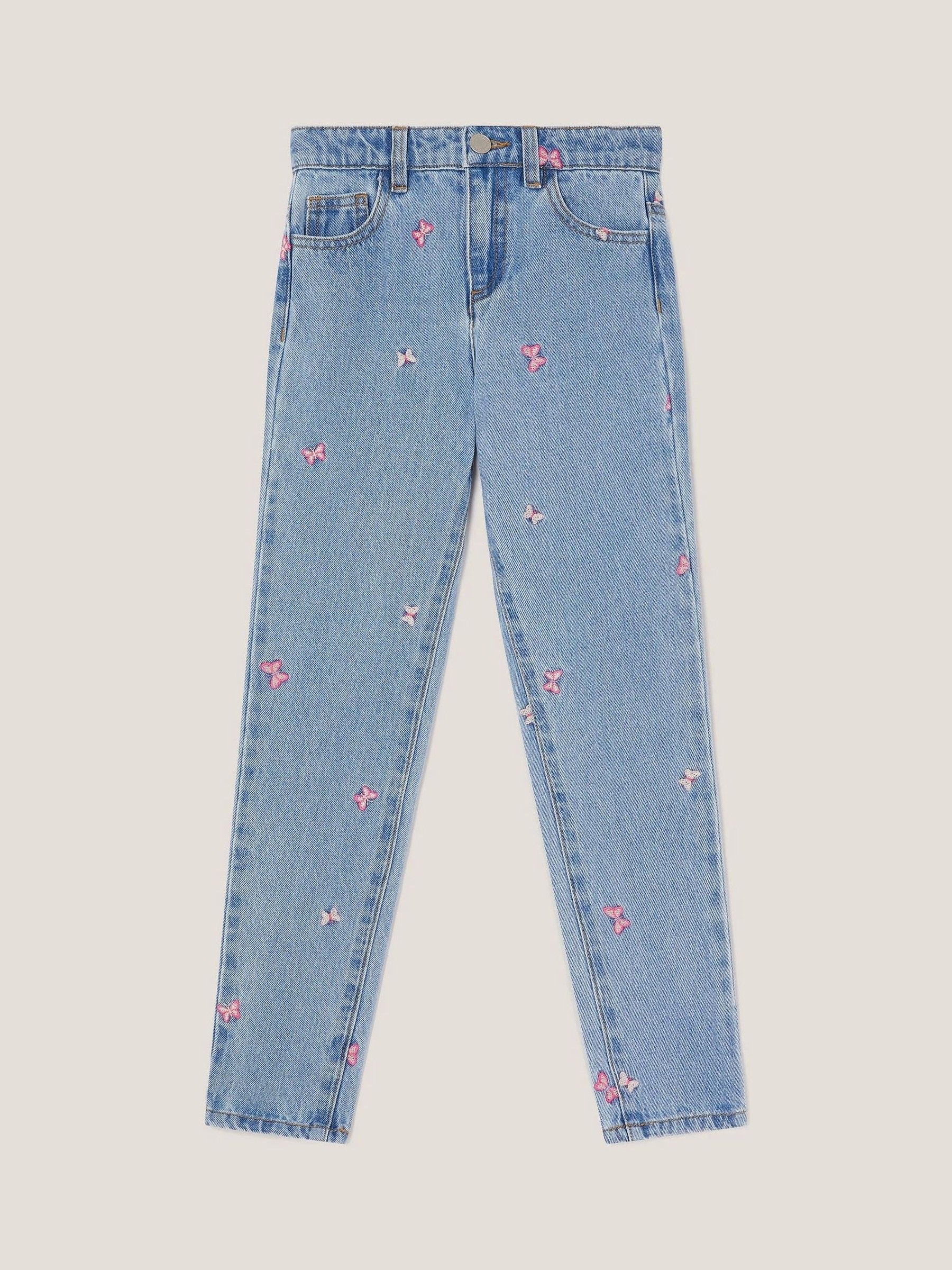 Monsoon Butterfly Embroidered Straight Leg Jeans