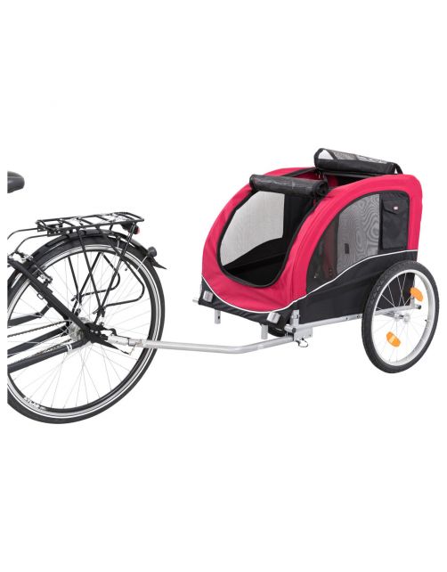Trixie Fietskar - Hondenfietskar - 75x86x80\/145 cm Zwart Rood Tot 30 Kg Large