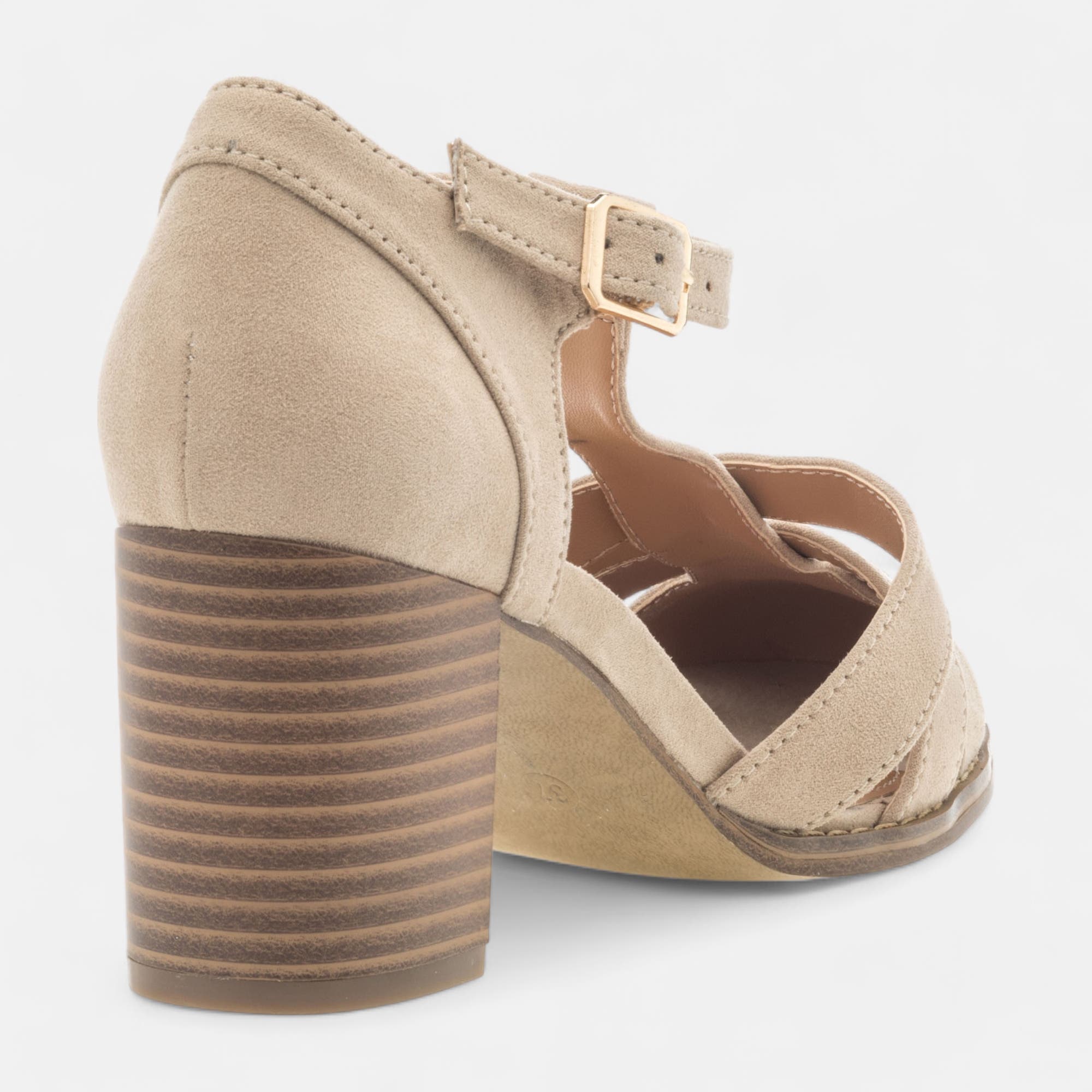 Escarpins quartiers ouverts à talon Femme beige