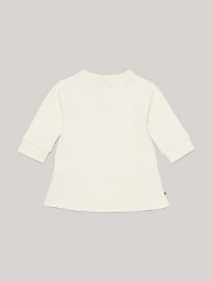 Vestido curto de modelagem solta com textura waffle