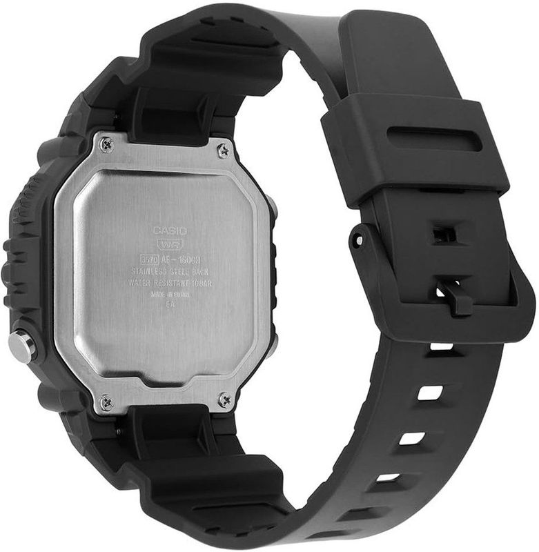 Casio - AE-1600H-1AVEF - Digitale Horloge - Zwart - Hars - Waterbestendig tot 100m