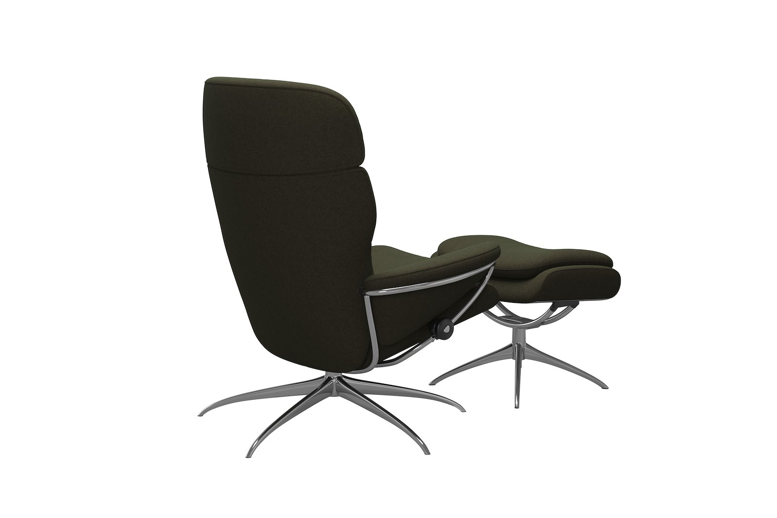 Rome lenestol m/krakk Tekstil Calido Green - Star - Chrome