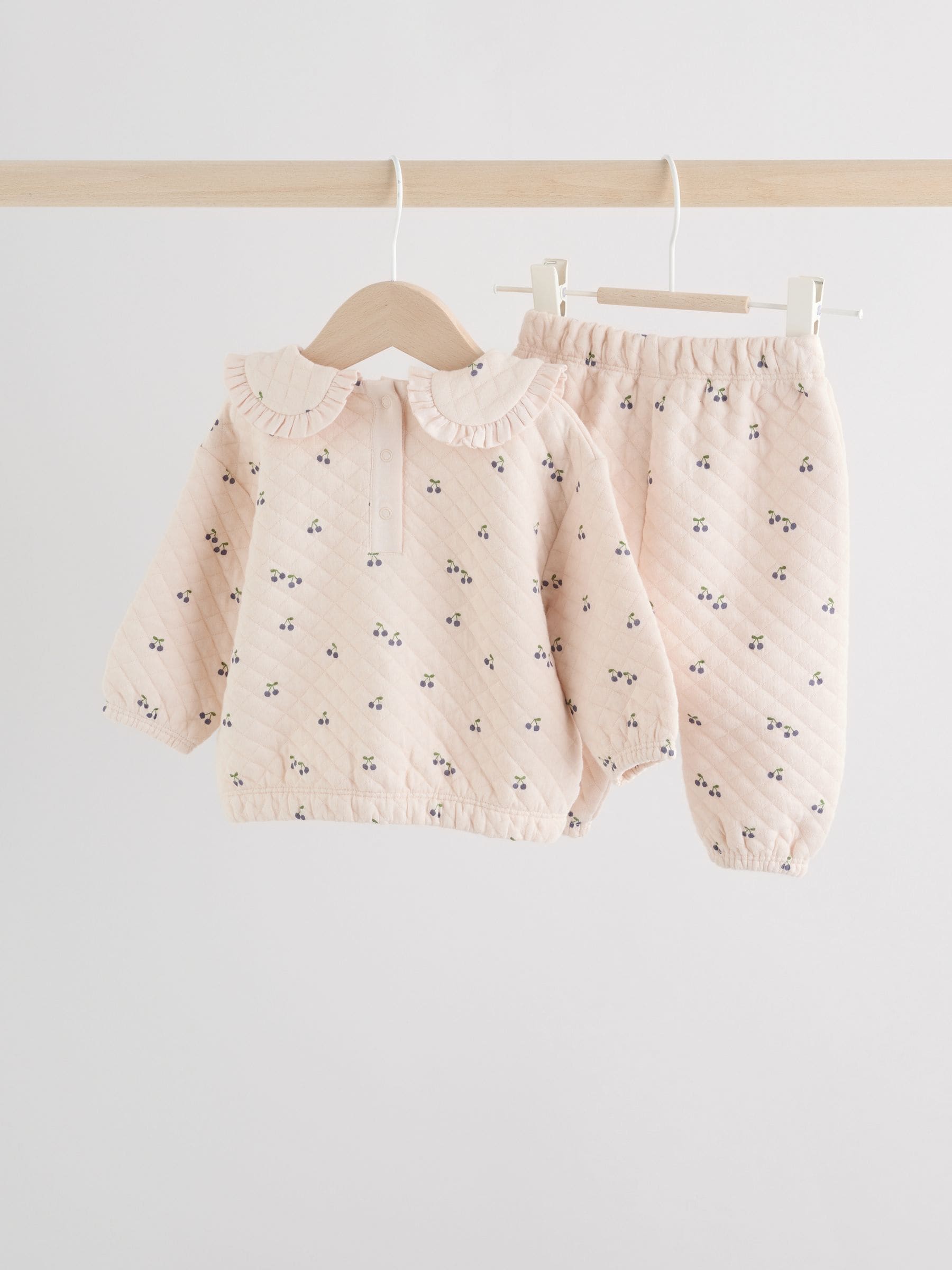 Ecru - Baby doorgestikte Sweatshirt en Broeken Set 2 Pieces (0mnd -2jr)