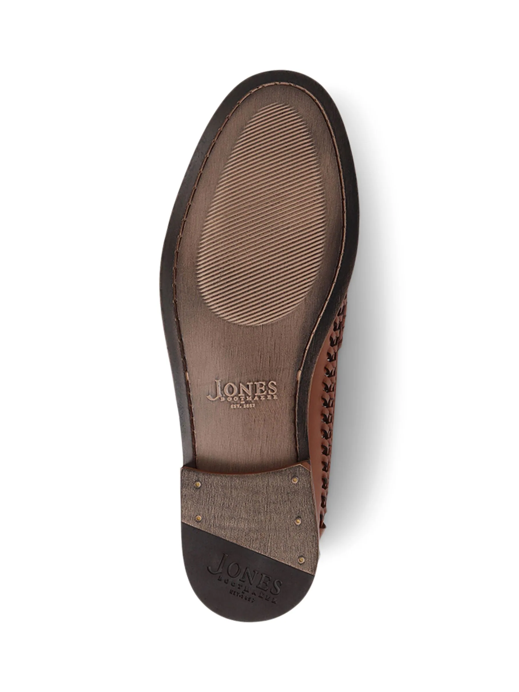 Chocoladebruin - Jones Bootmaker Riverside geweven leren instappers
