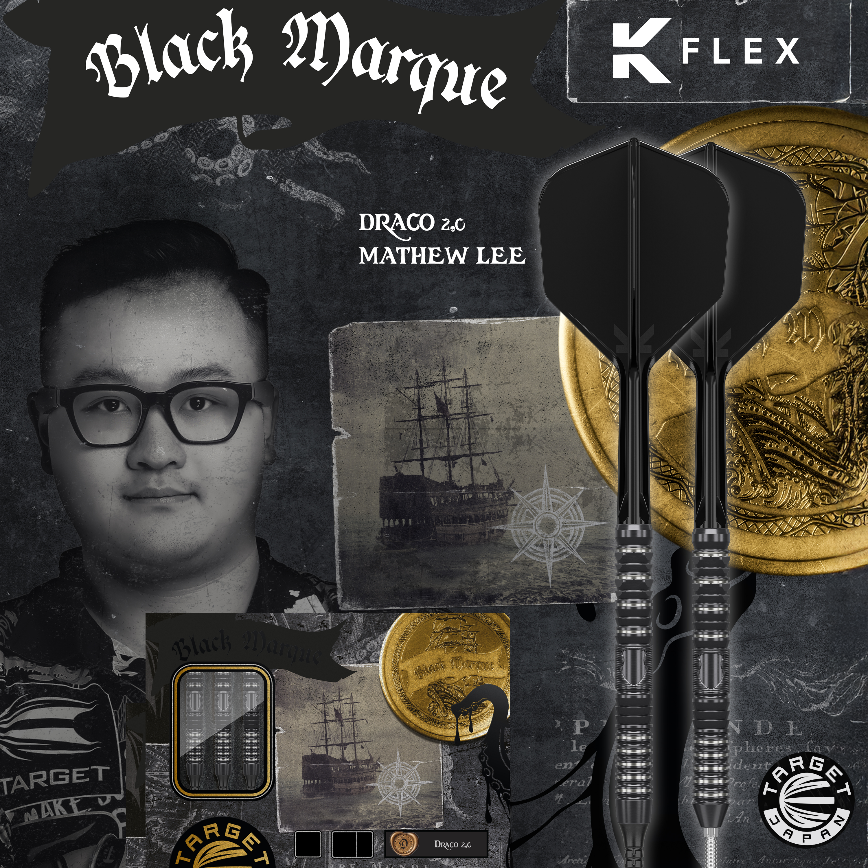 Target Japan - Swiss Point - Black Marque Draco 2.0 - Steeldart