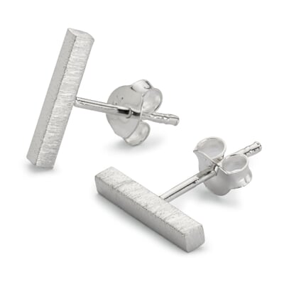 Ohrstecker Satin-Bar, Silber