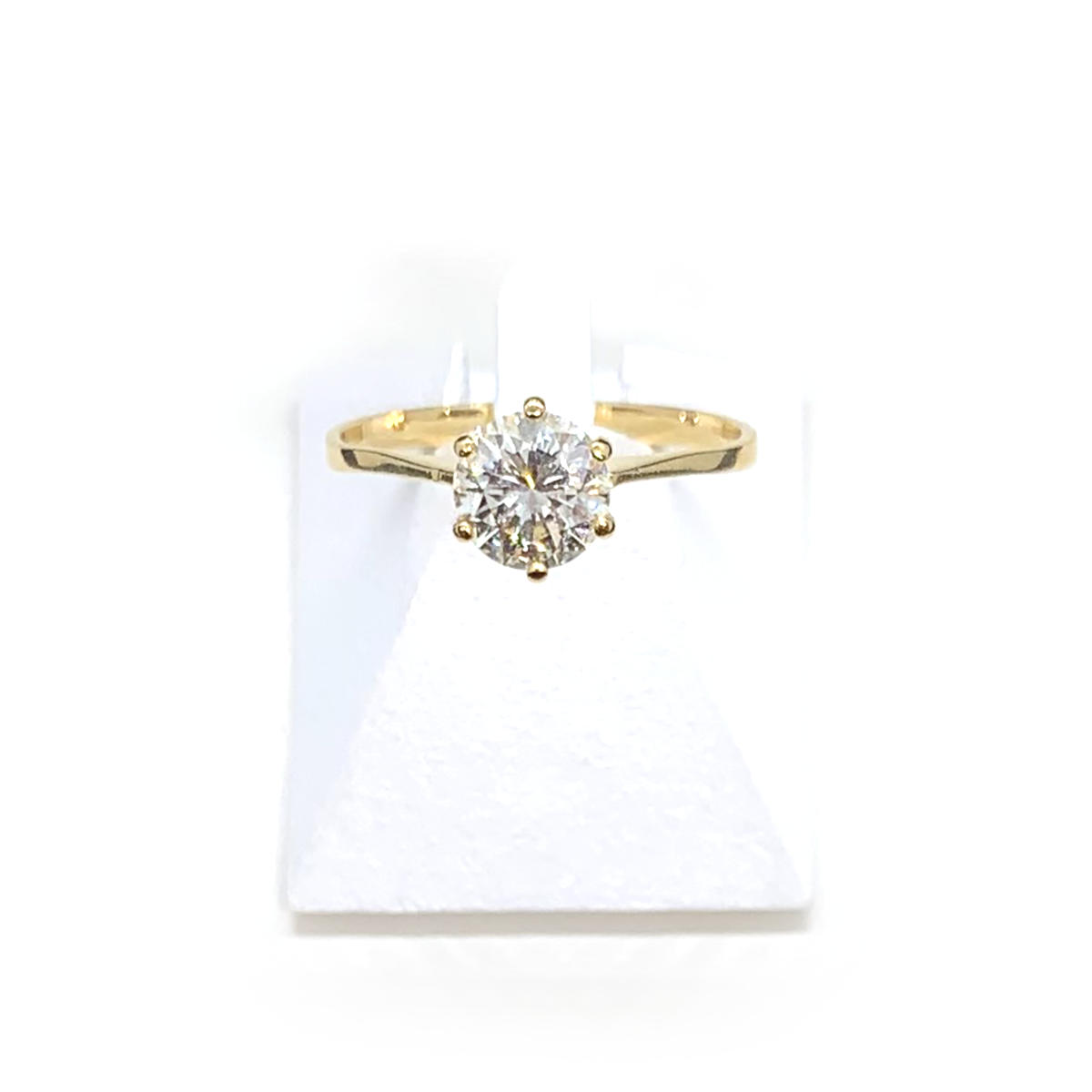 Solitaire d'occasion or 750 jaune diamant  1 carat