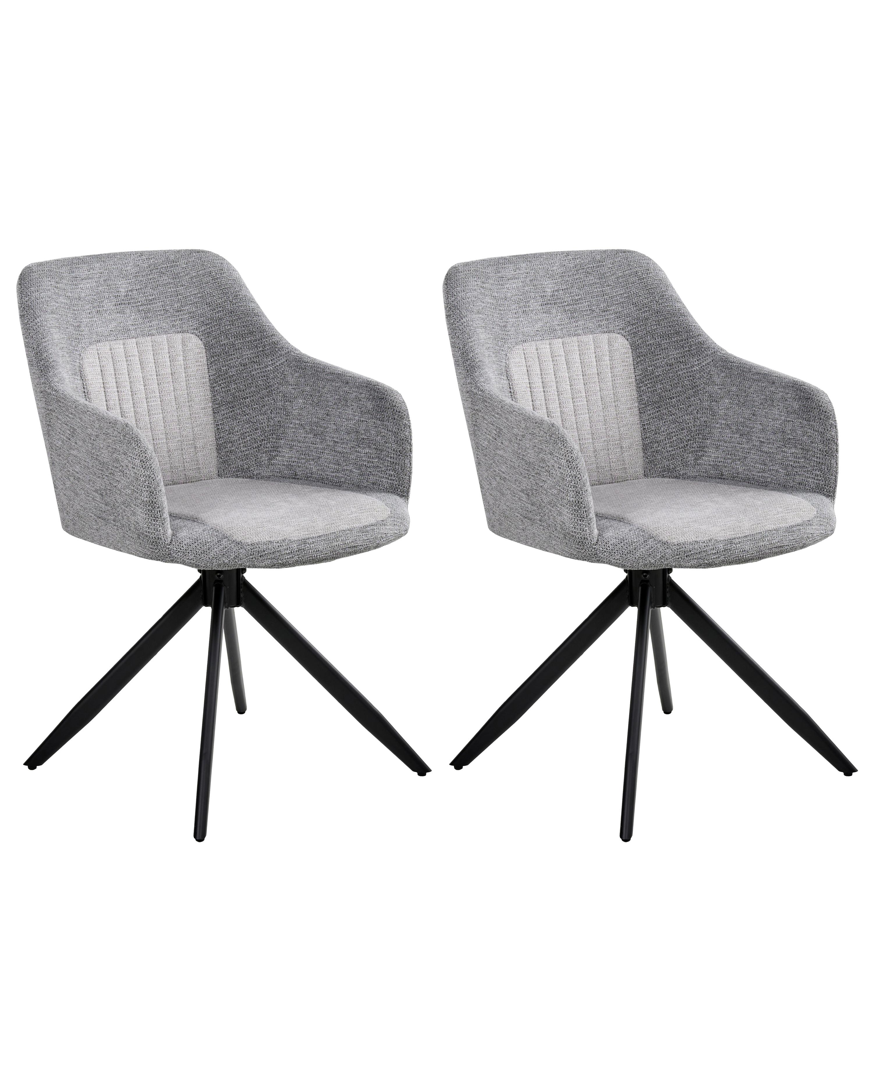 Set van 2 eetkamerstoelen draaibaar LIKELY Stof Grijs