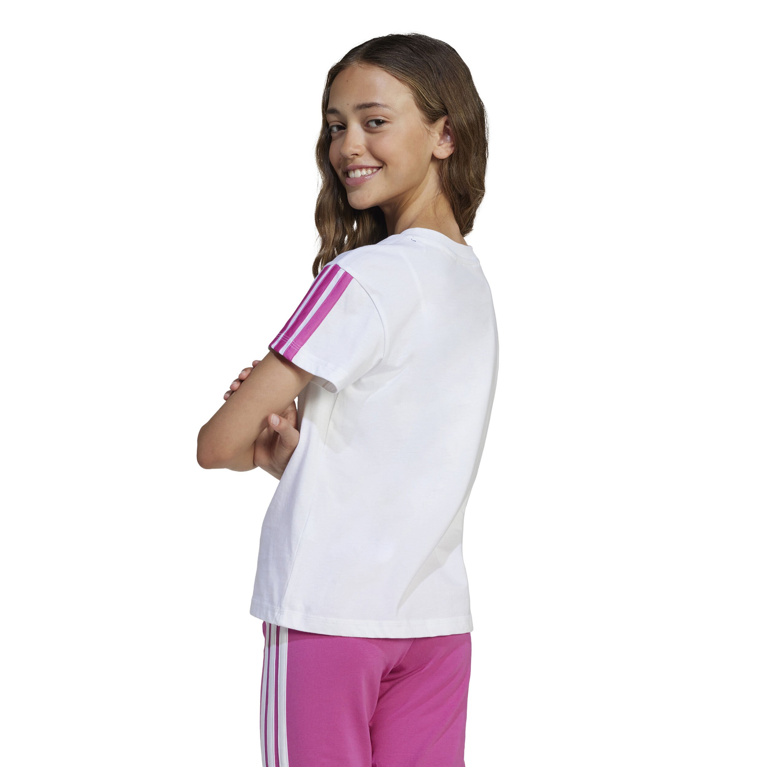 adidas Essentials T-shirt Enfants - Blanc , Pink