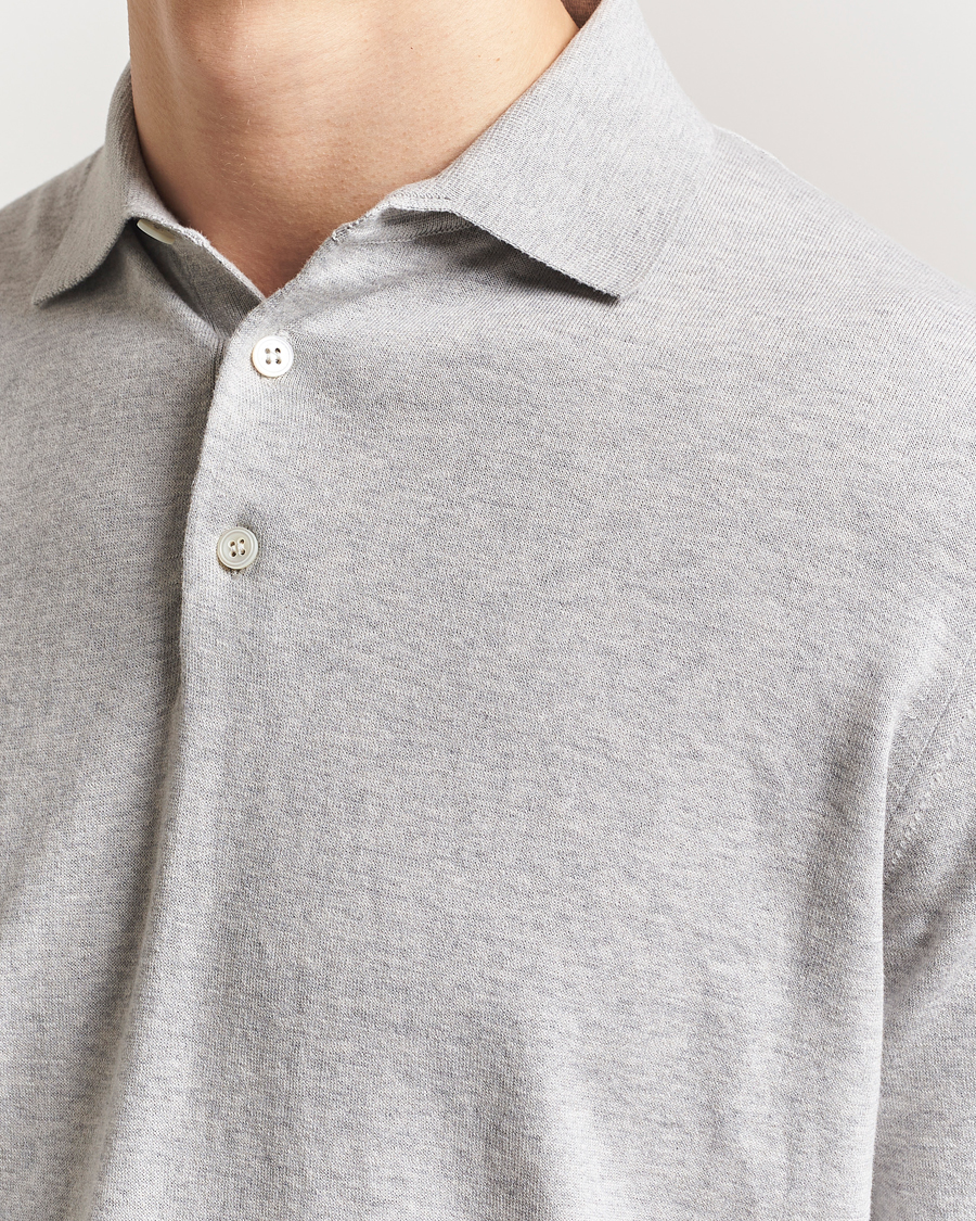 Lardini Knitted Cotton Polo Light Grey