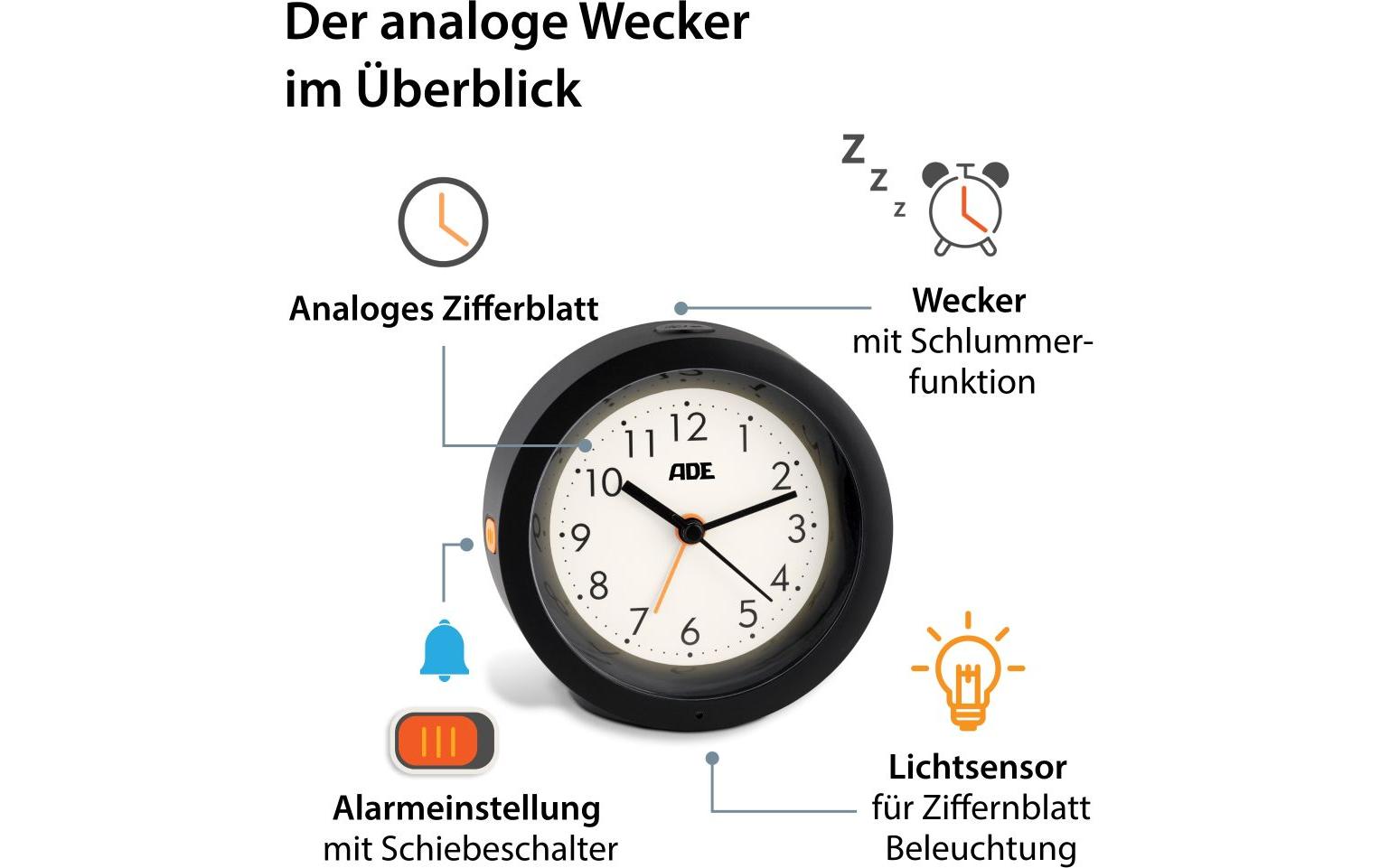 Klassischer Wecker mit Nachtlicht-SensorAnaloger Wecker