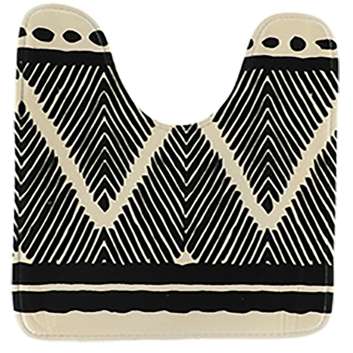 TAPIS CONTOUR WC MICROFIBRE IMPRIME 45X50CM TRIBAL LODGE