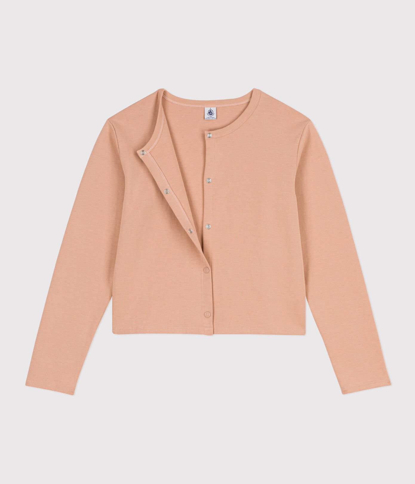 Cardigan à pressions en coton épais Femme