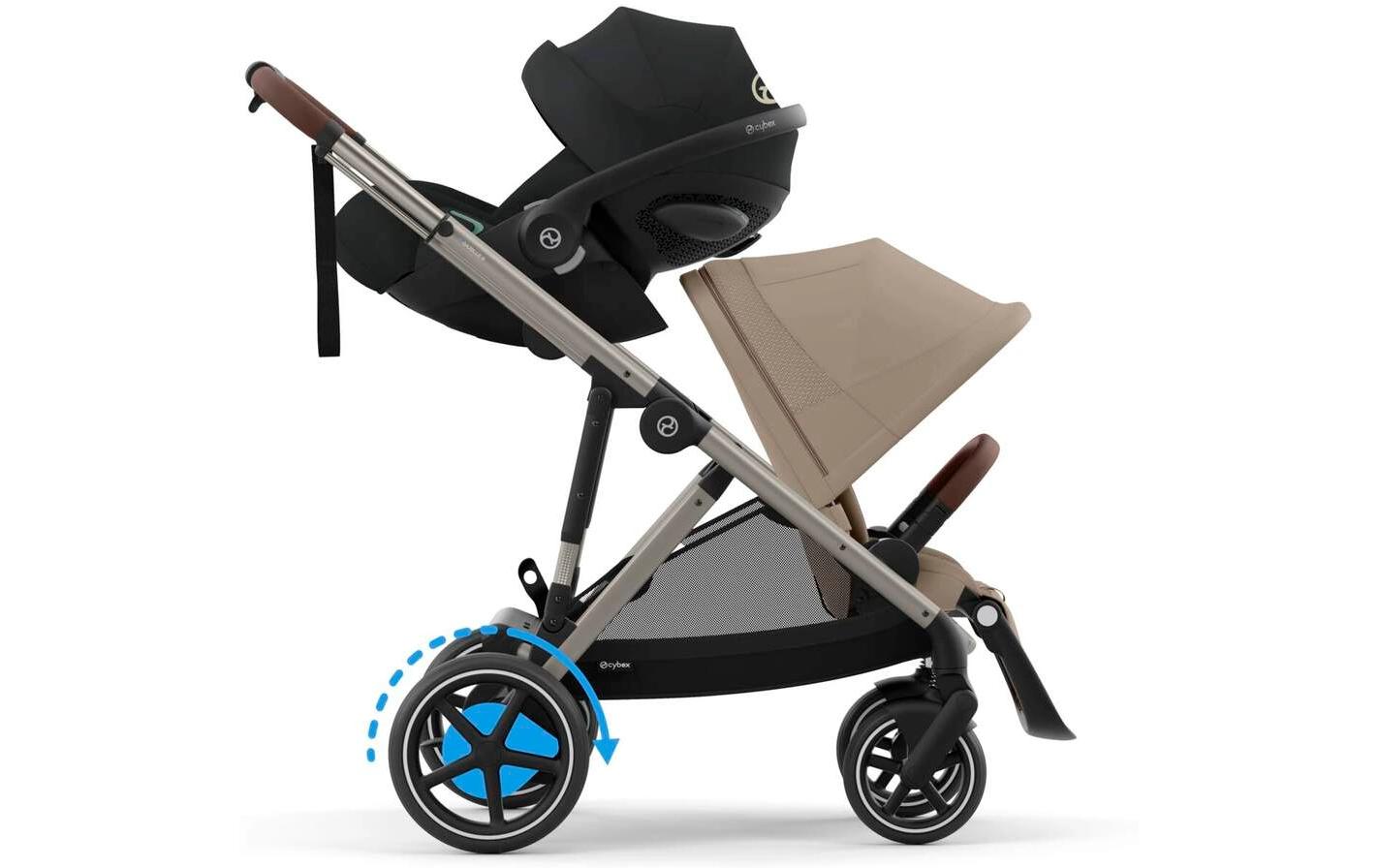 Kinderwagen eGazelle S Beige<br>Elektrischer Kinderwagen mit 20 Kombinationen