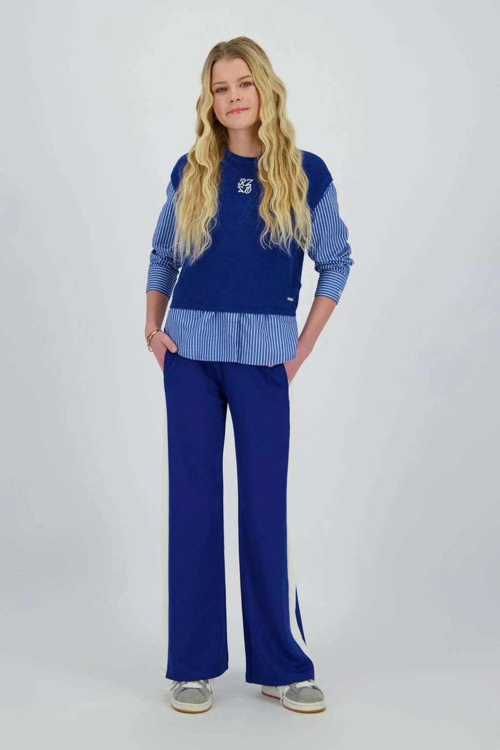 Raizzed wide leg casual broek blauw