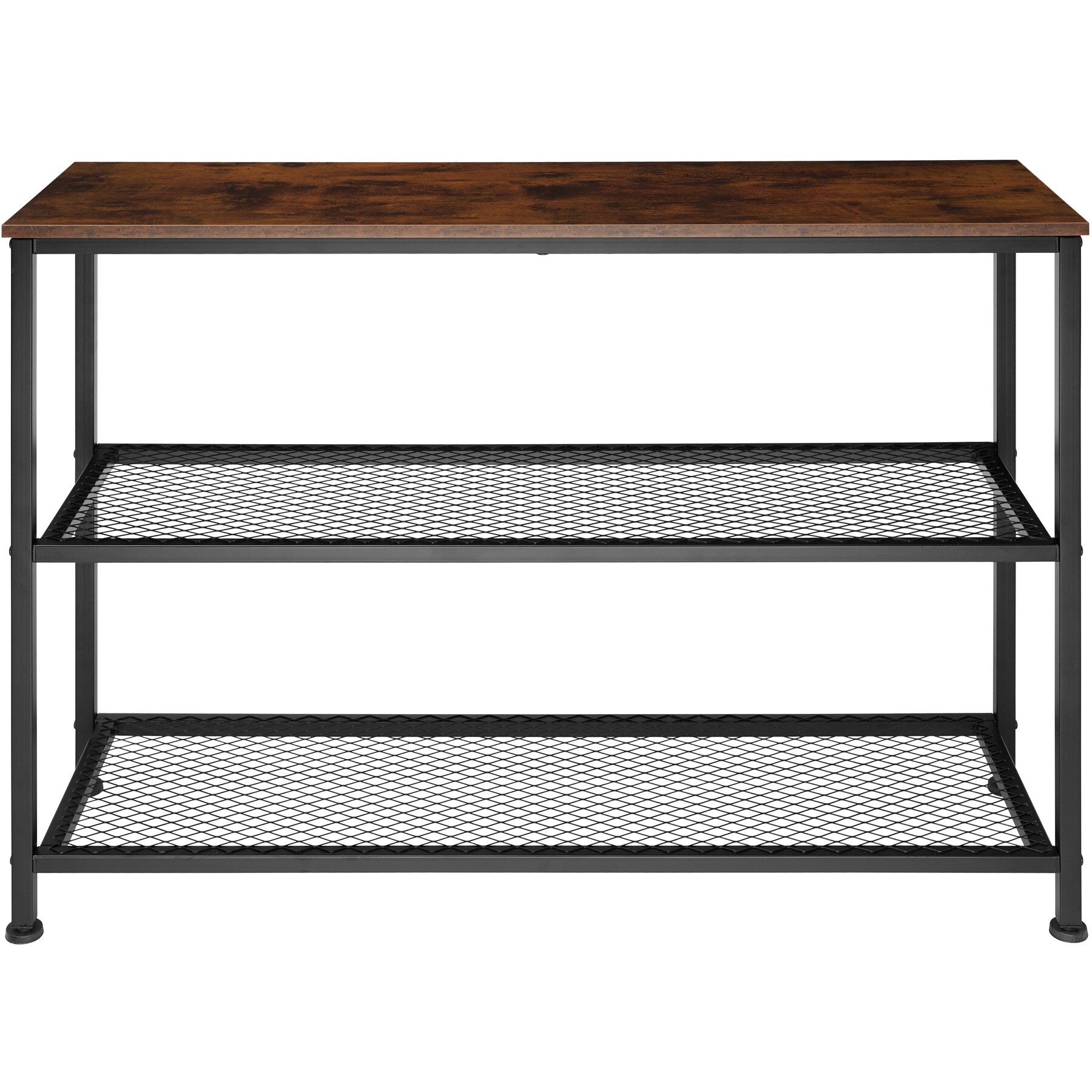 tectake® Konsolentisch, Industrial Style, mit Ablage und 2 Gitterablagen, 100 x 30 x 81 cm