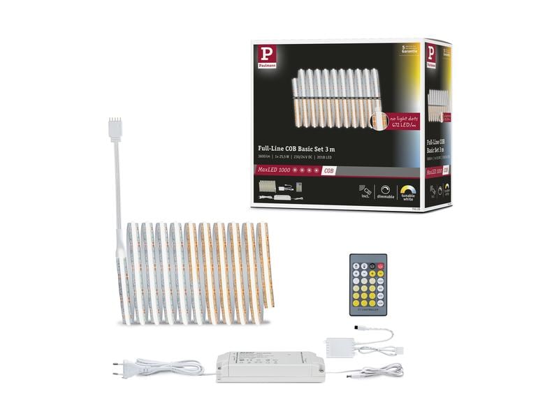 Paulmann MaxLED 1000 LED Strip Full-Line COB Basisset 3m 25.5W 1200 lm/m 673LEDs/m Tunable White 50 VA