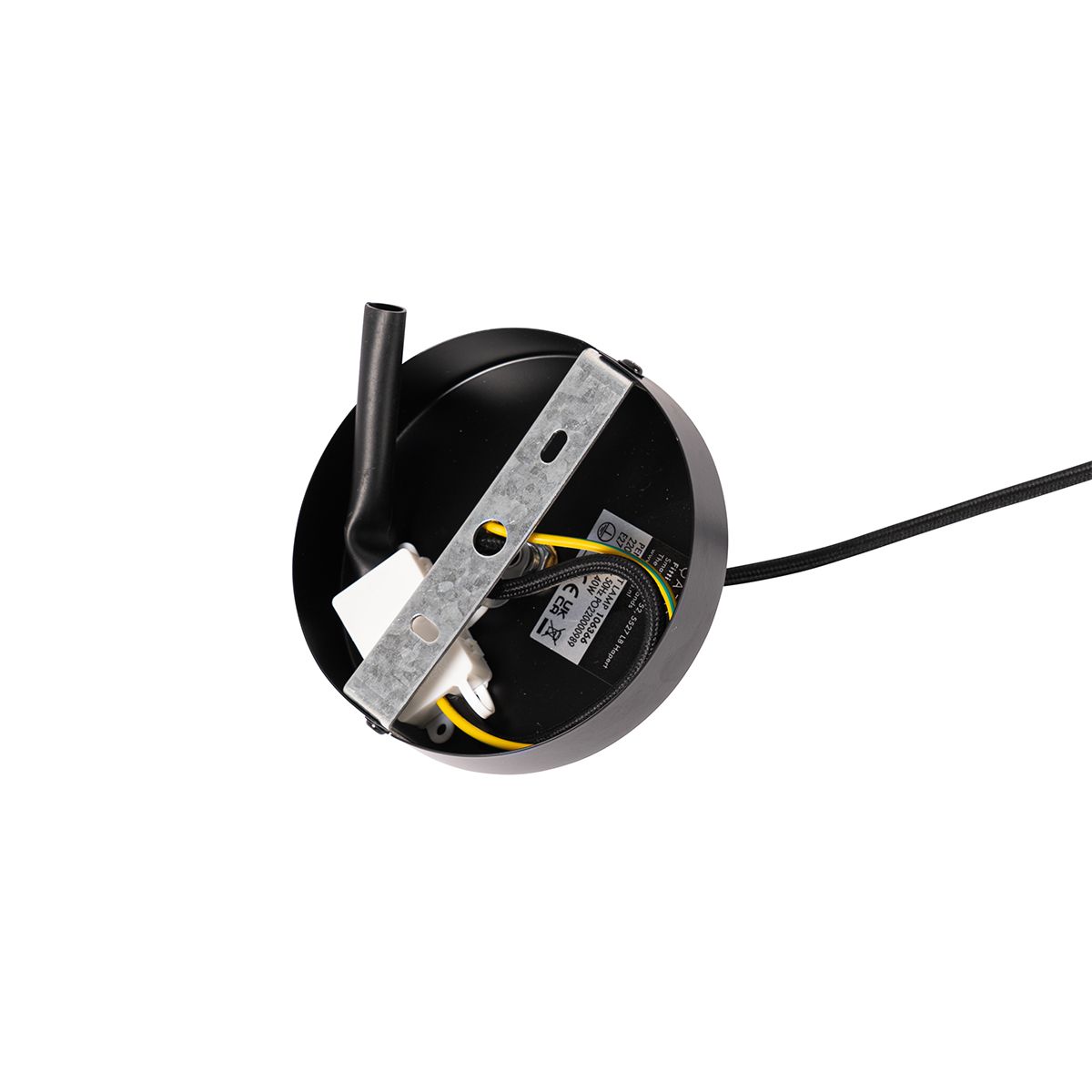 Smart hanglamp zwart met messing en amber glas incl. Wifi G95 - Zuzanna
