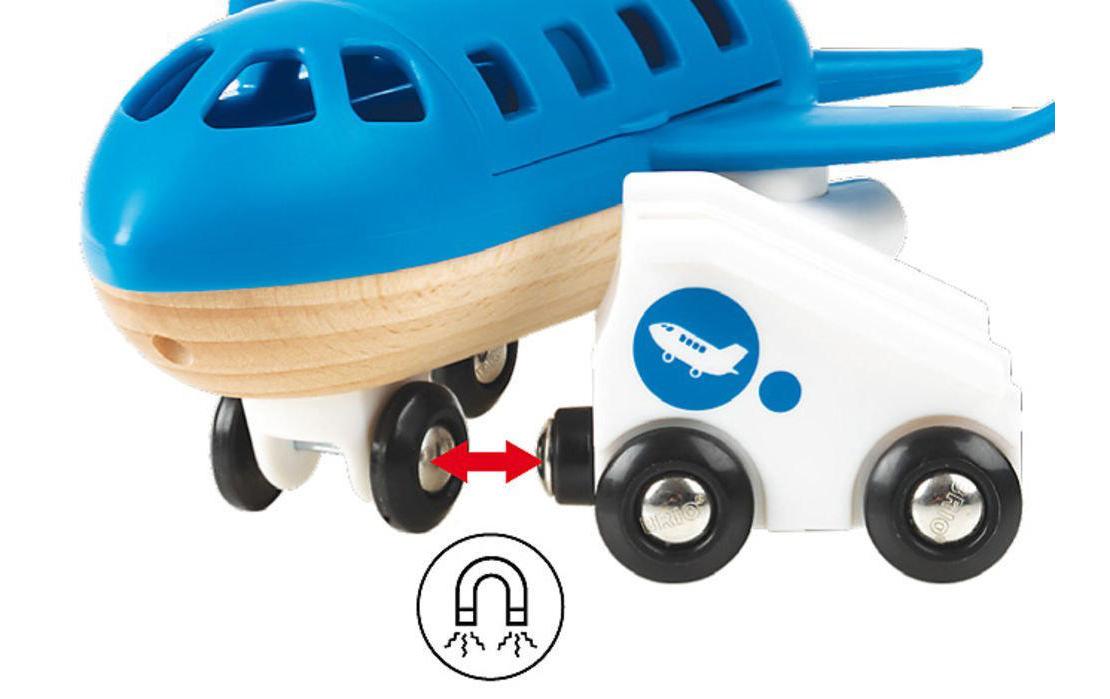 Eisenbahn Blaues FlugzeugFlugzeug mit 4 Zubehörteilen
