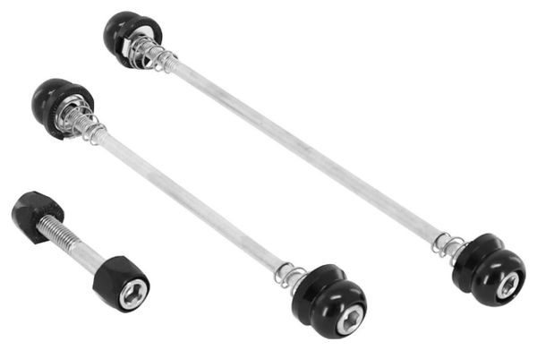 BLOCAGE RAPIDE DE ROUE VTT AVANT   ARRIERE AVEC SERRAGE SELLE NOIR NEWTON - SERRAGE CLE ALLEN (KIT 3 PIECES)